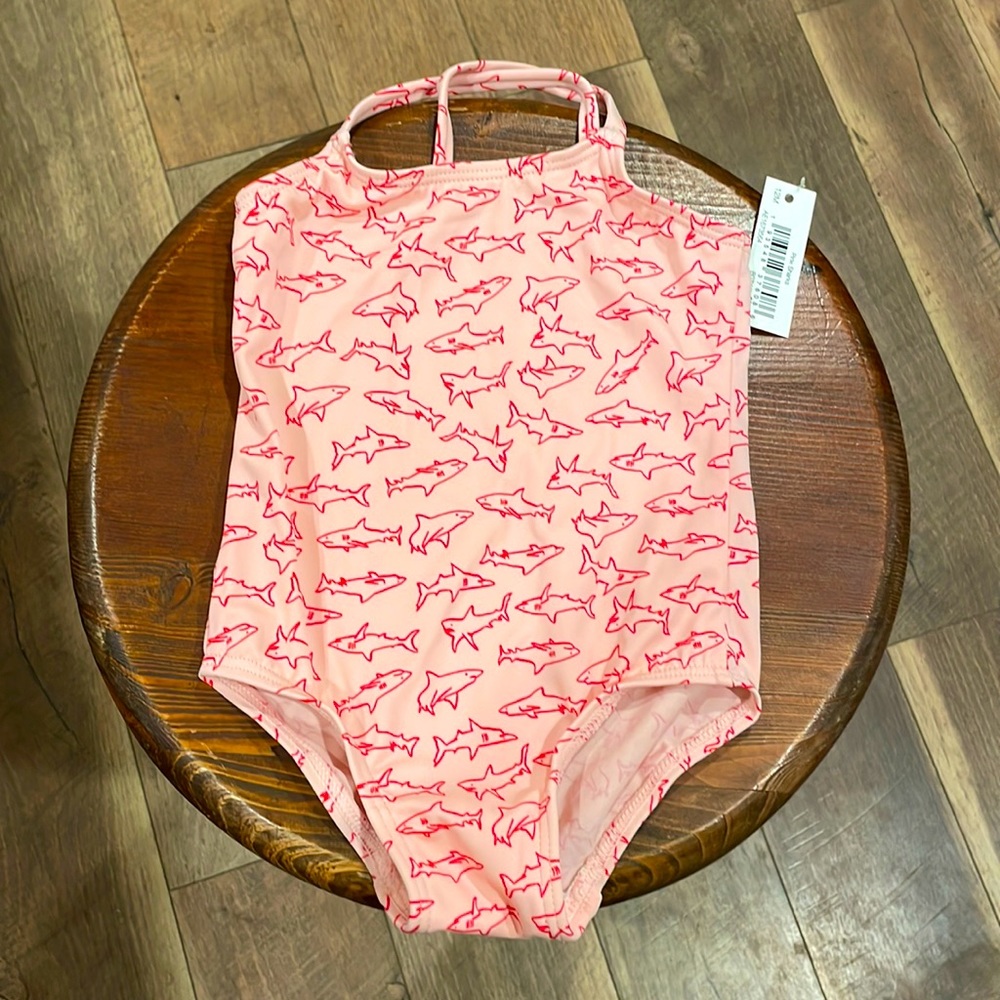 NEW!! Shark print, One piece baby girls Swimsuit. NEVER Worn and Tags still on!